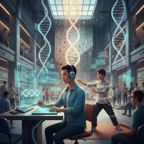 تاثیر آموزش و مهارت‌آموزی بر سرنوشت فردی با وجود ژنتیک.